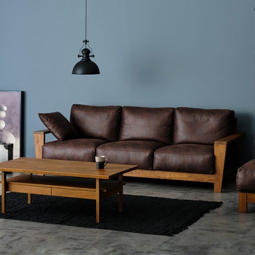 SOFA 3P KIK 221 PVC GỖ OAK – MBR/BR
